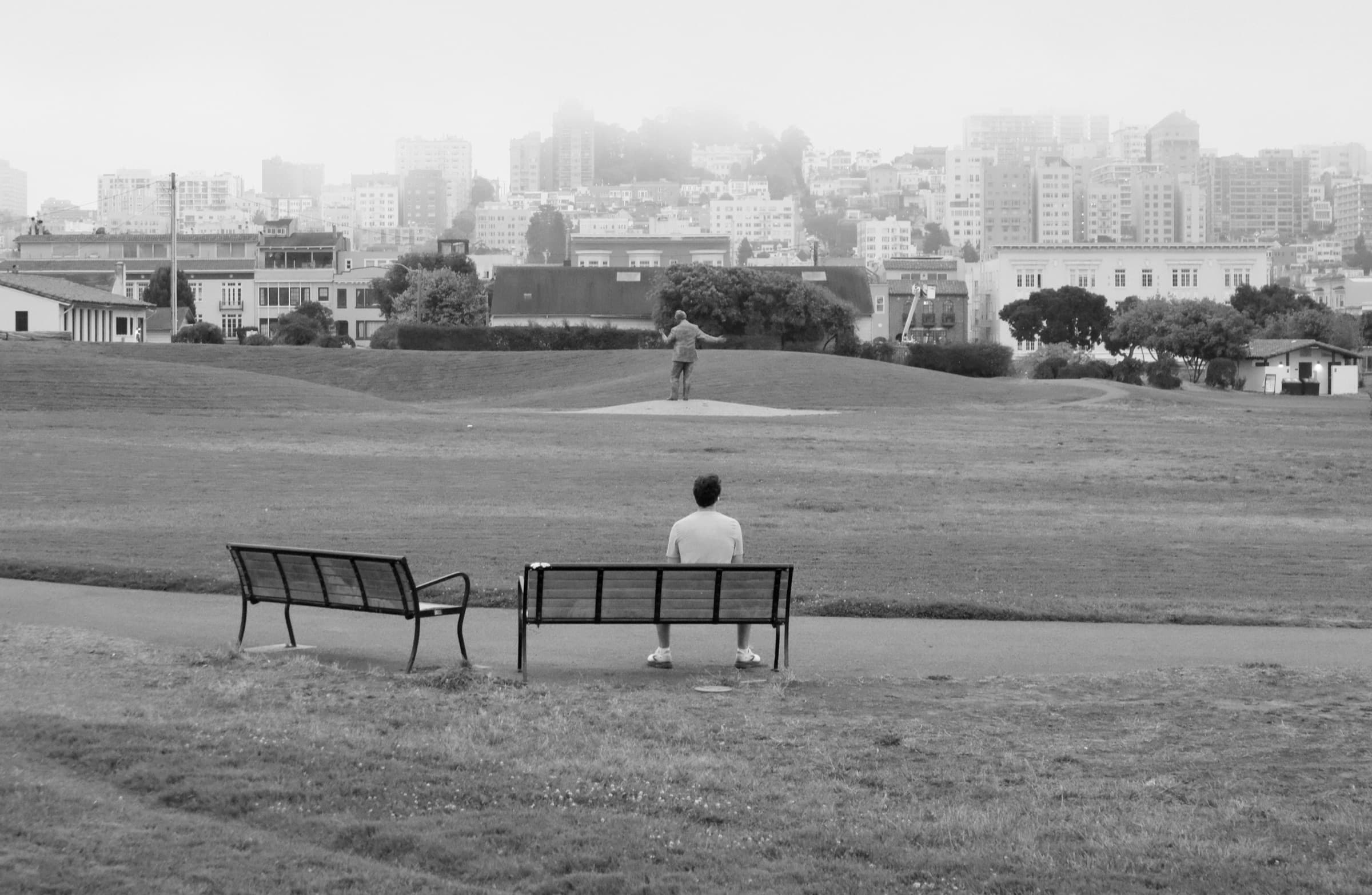 Marina, empty bench